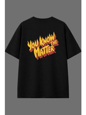 Vsrn You Know Tasarım Arka Baskılı Siyah Oversize T Shirt