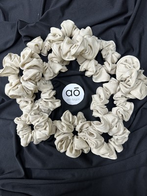Aslı Özgün 10'lu Krem Rengi Scrunchie Saç Toka Seti (Kına, Nişan, Bride To Be Hediyelik)