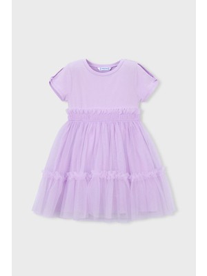 Mayoral Kız Çocuk Tül Detaylı Elbise - Lila
