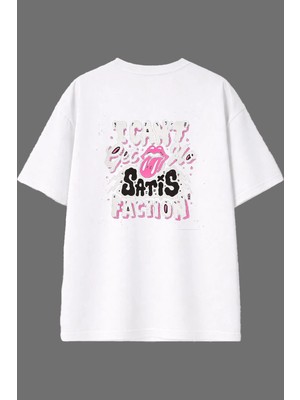Vsrn I Take Tasarım Arka Baskılı Beyaz Oversize T Shirt