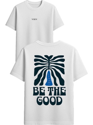 Vsrn Be The Good Tasarım Baskılı Beyaz Oversize T-Shirt