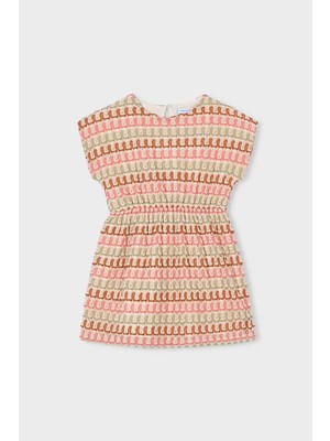 Mayoral Kız Çocuk Pamuk Astarlı Sırt Dekolteli Örgü Elbise - Çok Renkli