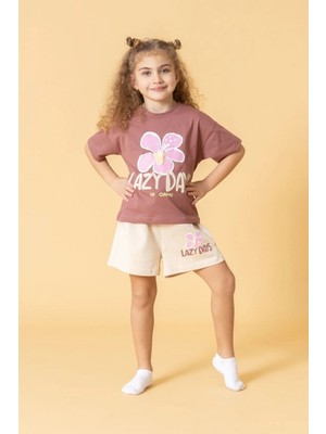 Cantoy Kız Çocuk Lazy Day Çiçek Baskılı Takım