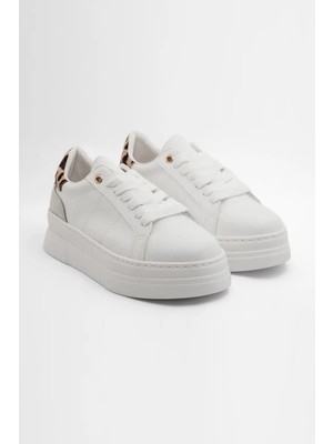Zerenyus ZRNE-001 Premium Beyaz Rugan Bağcıklı Ortopedik Kadın Sneaker