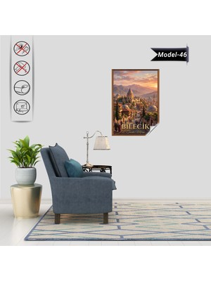 Akıllı Kağıt Türkiye Iller Tablo - Poster Bilecik (Model-46)