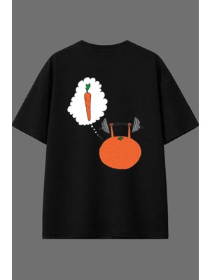 Vsrn Hayaller Gym Tasarım Arka Baskılı Siyah Oversize T Shirt