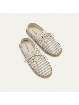 Çizgili Bağcıklı Espadril