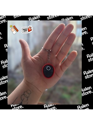 Ralen Ralne Squid Game Daire Sembollü Clicker Anahtarlık – 3D Baskı Stres Giderici Butonlu Oyuncak Anahtarlık (Circle Mask)
