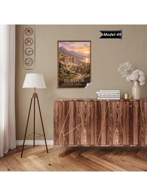 Akıllı Kağıt Türkiye Iller Tablo - Poster Burdur (Model-49)