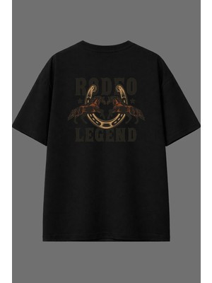 Vsrn Rodea Tasarım Arka Baskılı Siyah Oversize T Shirt