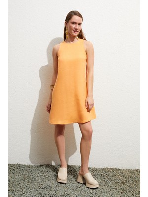 A Form Mini Keten Elbise