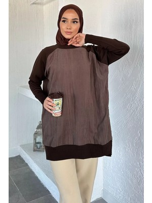 Gülseli Yan Fermuar Detaylı Bisiklet Yaka Tesettür Tunik P-00020916