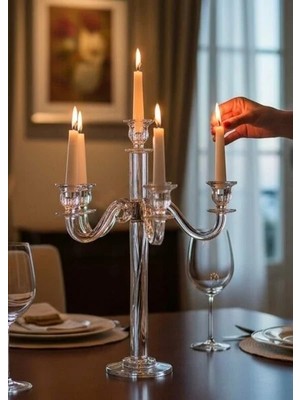 Roy King Kristal 7'li Şamdan 48 cm