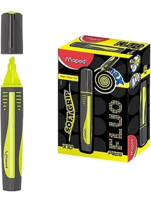 Kitabevimden Maped Fosforlu Kalem Max Fluo Peps Mini 10 Lu Sarı 742934