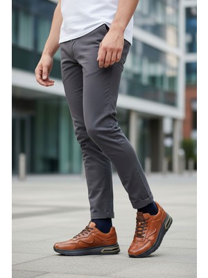 Iç Dış Hakiki Deri Kalın Taban Erkek Sneaker