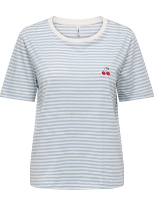 Only Onlhappy % 100 Pamuk Regular Fit Bisiklet Yaka T Shirt Bayan T Shirt 15370117