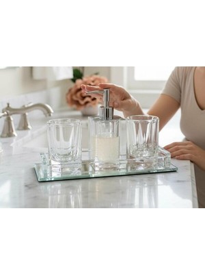 Roy King Kristal White 4 Parça Banyo Seti