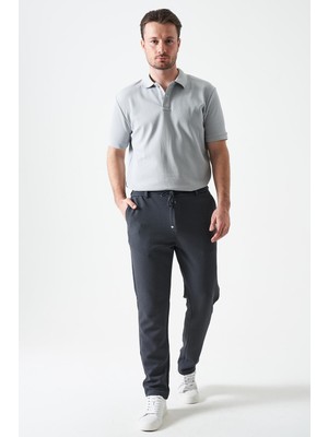 Tena Erkek Antrasit Beli Yarım Lastikli Mendi Örme Jakar Pantolon