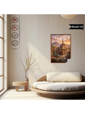 Akıllı Kağıt Türkiye Iller Tablo - Poster Çorum (Model-53)