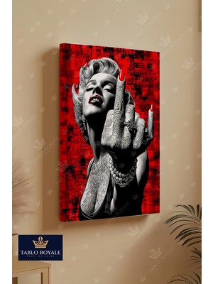 Tablo Royale El Hareketi Çeken Kadın Marilyn Monroe Kanvas Tablo - Salon Tablo - Ofis Tablo