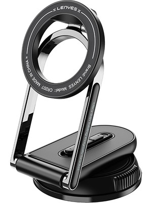 Lenyes CR207 360 Derece Dönebilen Katlanabilir Magnetik Telefon Tutucu Siyah