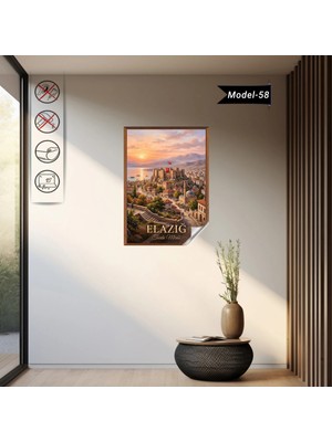 Akıllı Kağıt Türkiye Iller Tablo - Poster Elazığ (Model-58)