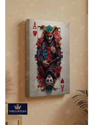 Tablo Royale Kupa As Samuray Tarzında Joker Kanvas Tablo - Salon Tablo - Ofis Tablo