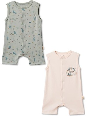 BabyCosy Organic Wear Bebek Şort Kollu Tulum, %100 Organik Pamuk, Bebek ve Yenidoğan Serisi - CSY8211