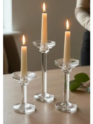 Roy King Kristal Tekli Şamdan 25 cm