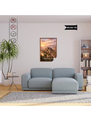 Akıllı Kağıt Türkiye Iller Tablo - Poster Erzincan (Model-56)