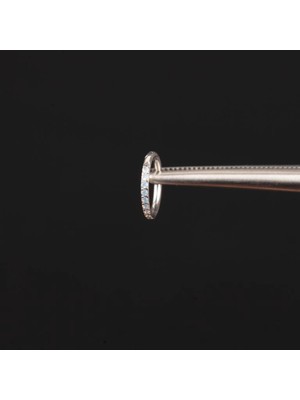 Aida Jewelss %100 Cerrahi Çelik Zirkon Opal Su Taşı 8mm x 1.2mm Çelik Kilitli Halka Piercing