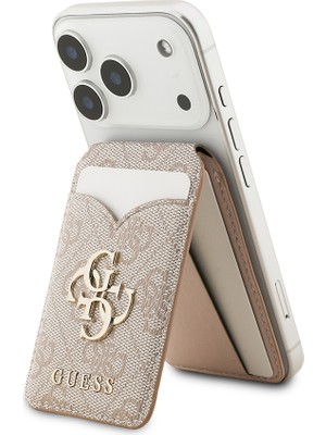 Guess Orjinal Lisanslı Aynalı Magnetik Kartlık Metal Büyük 4g Logolu ve Standlı Pembe