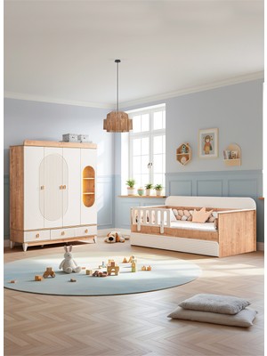 Setay Vizyon Meşe Çocuk Odası, Vizyon Meşe 4 Kapaklı Dolap, Vizyon Yavrulu Karyola
