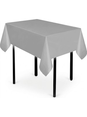 Çavuş E-Ticaret Masa Örtüsü Kullan At Düz Yerli 137X183 cm Gümüş ve Beyaz