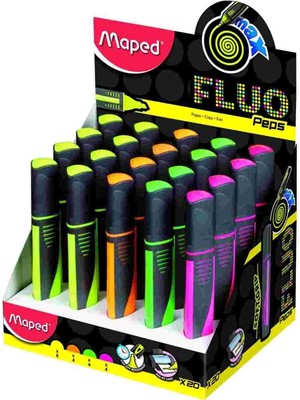 Kitabevimden Maped Fosforlu Kalem Fluo Paps 5 Renk (Toplam 24 Adet Kalem)