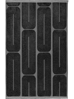 Halı Sepeti Opela EN304 Antrasit Yumuşak Dokulu Iskandinav Bohem Tozumaz Salon Oturma Yolluk