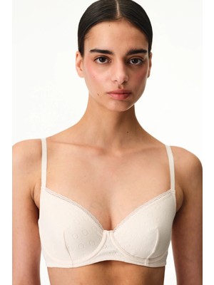 Penti Krema Pembesi Pointel Pamuklu Balenli Sütyen