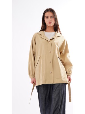 Ceremony Önden Çıt Çıt Detaylı Pamuk Kısa Kap 840 Bal Köpüğü