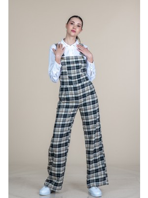 MissVina Beatrix Askılı Ekose Desen Tulum 3 - 50363