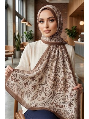 İmaj Butik Kahverengi Etnik Desenli Soft Şal