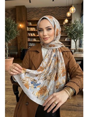İmaj Butik Bej Ipekhan Desenli Kraş Şal