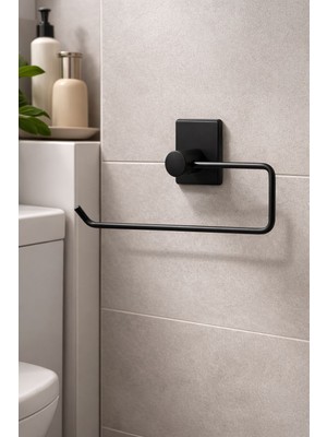 vitrinbanyo Dikdörtgen Yapışkanlı Siyah Kağıt Havluluk