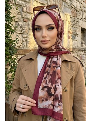İmaj Butik Vişne Ipekhan Desenli Kraş Şal