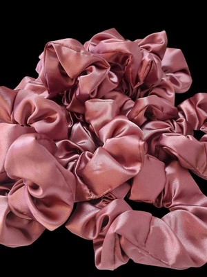 Minval Saten Kumaş Orta Boy 10'lu Scrunchie Lastik Toka