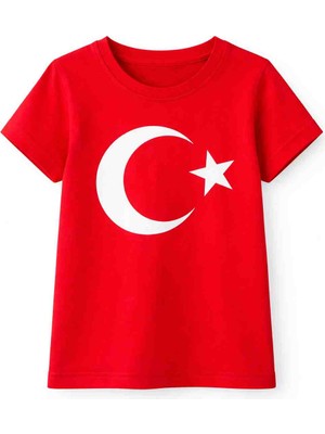 Kral Bebe Türk Bayrak Baskılı Çocuk Tişört – Canlı ve Anlamlı Tasarım 🇹🇷