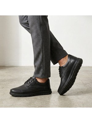 Öztürk Bağcıklı Topuk Kat Deri Havuzlu Model Yumuşak Hakiki Deri Erkek Günlük Konfor Ayakkabı AY-981-Y