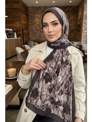 İmaj Butik Kahve/vizon Ipekhan Desenli Kraş Şal