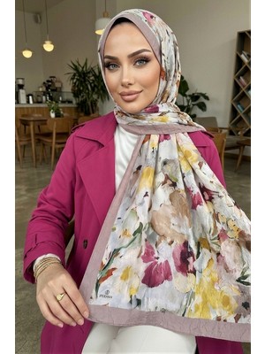 İmaj Butik Pudra Ipekhan Desenli Kraş Şal