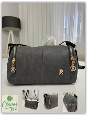 Kadın Silindir Omuz Çantası Casual Çok Cepli