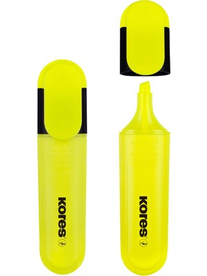 Kores Bright Liner Plus Sarı Fosforlu Kalem (10'lu Ekonomik Kutu)